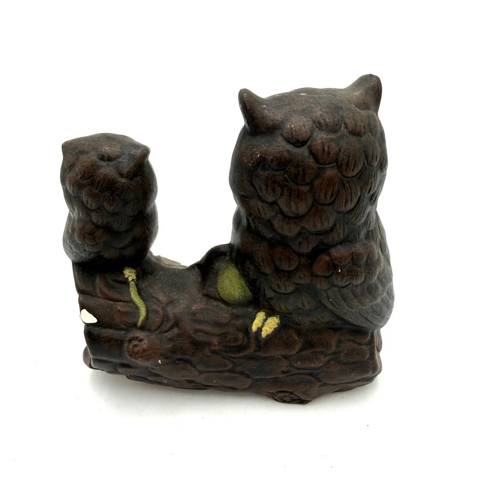 Owl Figurine Small Brown 1980